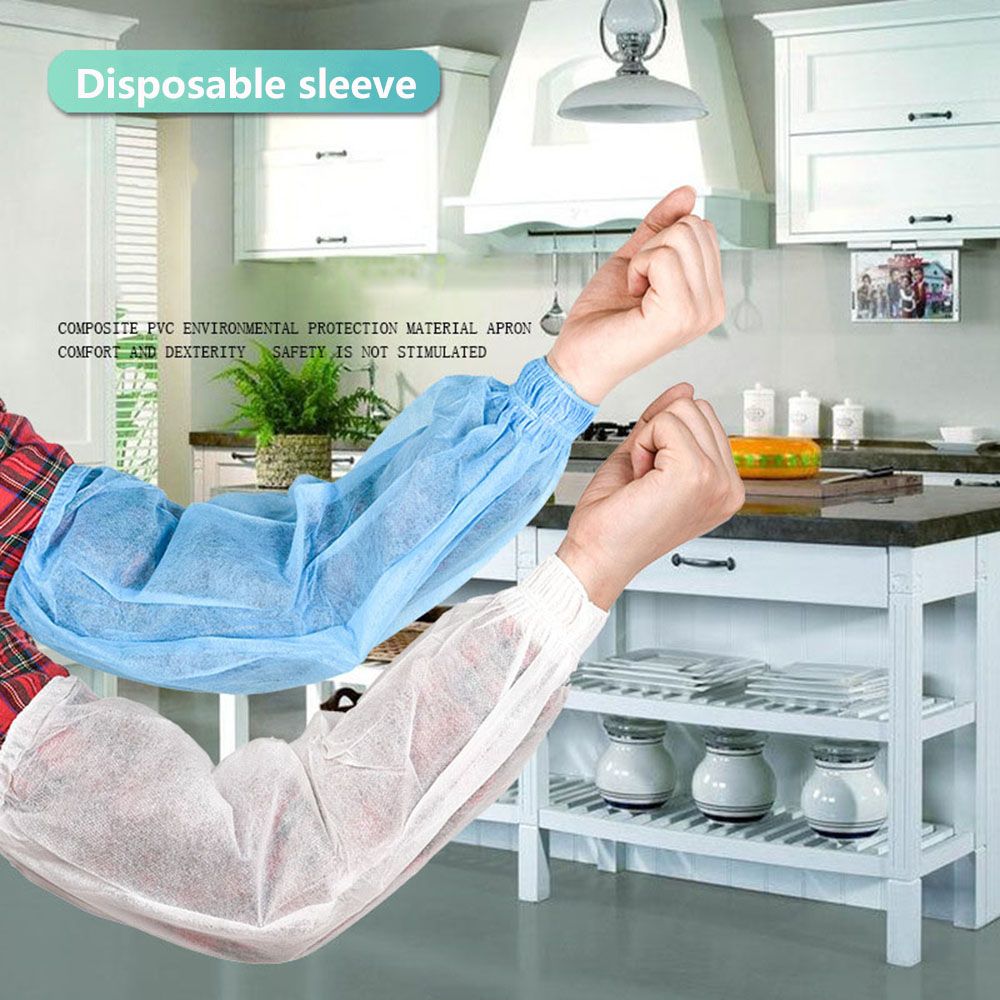 LILLAUO Convenient Home Cleaning Gloves Resistance Oil Body Protection Long Sleeve Non-woven Fabrics Disposable Oversleeve Arm Sleeves Sleeve Covers Oversleeve